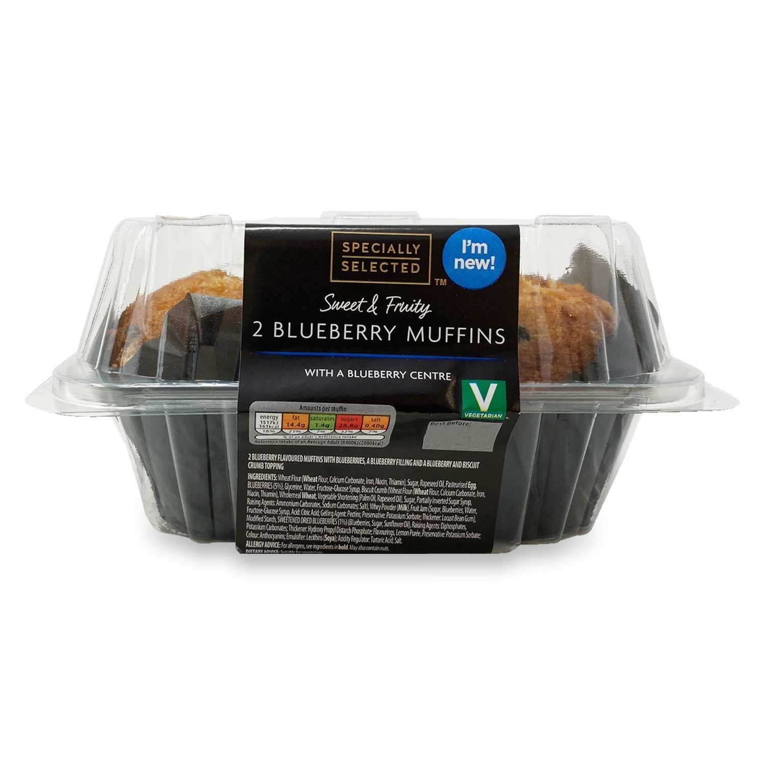 Sweet & Fruity Blueberry Muffins 2 Pack Specially Selected